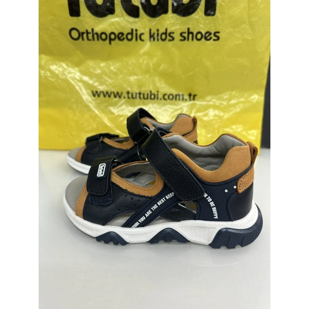 TUTUBI Genuine Leather Boys 11 Toddler Orthopedic Support Sandal Made in TURKEY!